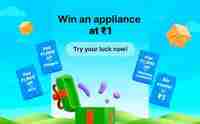 Win an appliance at ₹1 - Try your luck now!