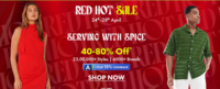 Ajio Red Hot sale - Upto 80% off + Upto 10% Instant Discount on Federal Credit Card + Flat 15% Cashback 