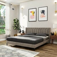 Royaloak Meadow Upholstered Queen Bed | Velvet Upholstery Fabric | Diamond Tufting Design | Strong & Durable Beds | Modern Design Queen Size | Strong & Durable