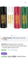 OSCAR Big Shot Deodorant (600 ml, Pack of 4) @231