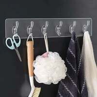 Misamo Enterprise Transparent Over Door Hook Rack, 6 Hooks (Set of 2)

