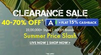Ajio Clearance Sale 40 - 70% Off + Flat 15% Cashback