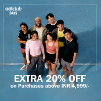 Adidas  Adiclub Days: Extra 20% Off on Rs.4999 for members