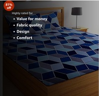 BSB HOME® Glace Cotton 160 TC Football Printed Double Bedsheets with 2 King Size Pillow Cover