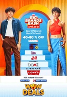Myntra Big Brands Bash - 40-80% Off on Fashion + 10% off using BOB, Federal, HDFC Bank Cards