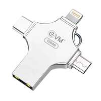 EVM EnStore 4-in-1 OTG 128GB Flashdrive-High-Speed USB 3.0 with Read Speed of 100Mb/s & Write Speed of 25Mb/s-Transfer Files Between USB-A, All Smartphones - (EVM4D/128G)
