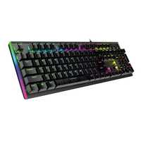 Vertux Gaming Keyboard, High-Performance Anti-Ghosting Wired Keyboard with 7 Colorful RGB Effects, Aluminum Frame, Customizable LED Brightness and 104 Blue Mechanical Keys for Windows, Mac OS, Comando 