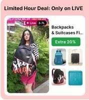Extra 20% off on back pack and suitcase, extra 30% off on Home essentials.