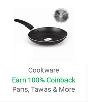 100% SuperCoins Back on GreenChef FryPan, Tadkapan, Steamer 