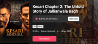 Buy 1 get 1 free for Kesari movie upto Rs.150