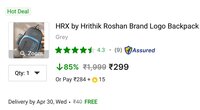 Hrx 23 L Laptop Backpack for ₹299