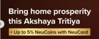 Akshay Tritiya offers on Gold & Diamond Jewellery at Cliqfashion  ,Tanishq, Mia, Caratlane & Zoya with your Tata Neu HDFC Bank Credit Card