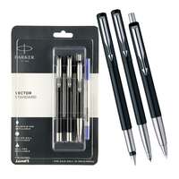 Parker Vector Standard Fountain Pen, Roller Ball Pen and Ball Pen (Black)