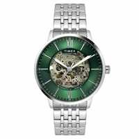 TIMEX Stainless Steel Men Green Round Automatic Dial Analog Watch- Tweg23502
