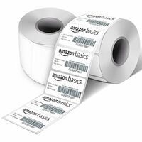 Amazon Basics 70gsm Thermal Label Printer Paper - 2" x 1" (50 x 25 mm)| Ideal for Barcode, Product, Inventory, Price, and Transparency Labels - 1000 Labels per Roll (Pack of 2)