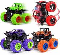  Sanghariyat® Big Size Monster Truck Friction Powered Cars Toys, 360 Degree Stunt 4wd Cars Push go Truck for Toddlers Kids Gift (Pack of 2 Car) (Multi-Color) 