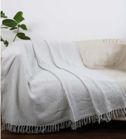 Jamio Firati - Grey Cotton Striped 63x52 Inches Sofa Throw