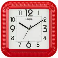 Amazon Brand - Solimo Square Digital Wall Clock | Plastic | 12 Inch | Red