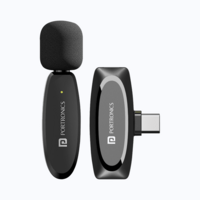 Portronics Wireless Microphone with type C Receiver(Black) (location specific)