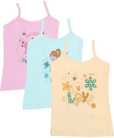 Sirtex  Vest For Girls Cotton Blend  (Multicolor, Pack of 3) - 2-3 years 