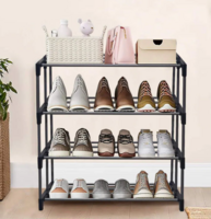 Opal 4-Tier Shoe Rack In Black Colour