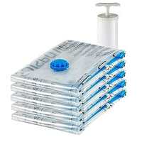 amazon basics Vacuum Compression Storage Bags with Hand Pump - Medium, 5-Pack