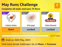Amazon Funzone| May Runs Challenge - Collect Stickers & Earn 75 Runs