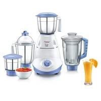 Prestige Iris 750 Watt Mixer Grinder with 3 Stainless Steel Jar + 1 Juicer Jar (White and Blue)