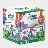 Odonil Bathroom & Toilet Air Freshener Neem Mixed Fragrance Blocks - 192g (48g, Pack of 4) | Fragrances- Jasmine, Lavender, Orchid, Rose| Long Lasting Fragrance | Lasts upto 30 days | Germ Protection