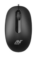 Ant Value OM120 Wired Optical Mouse, 1000 DPI, 3ft Cable, Easy and Accurate Scroll Button, Optical Sensor Computer Mouse, Left and Right-Hand Use for Laptop, PC, Mac Notebook and Linux-Matte Black