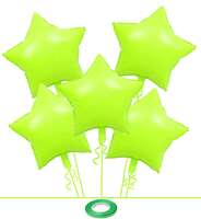 Prime Early - AMFIN® (Pack of 5) 18 Inch Green Pastel Star Shape Foil Balloon with Balloons Ribbon for Kids Birthday, Baby Shower, Wedding Anniversary, Girls Party Home Decoration - Green
