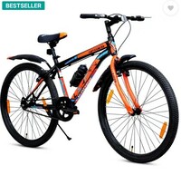 LEADER Spyder MTB Cycle/Bike with Complete Accessories 27.5 T (inch) Mountain Cycle  (Single Speed, Black, Orange, Rigid)