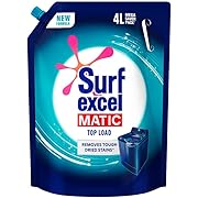 Surf Excel Matic Top Load Liquid Detergent 4L Refill Pouch, 