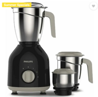 PHILIPS by Phlips Daily Collection 750 W Mixer Grinder  (HL7756/01 | 3 Jars | Black)