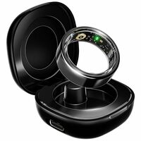 Boat SmartRing Active w/Stylish Stainless-Steel & Lightweight, Health Monitor, Magnetic Charging Case, 5ATM,Crest App & Coins, 20+ Sports Modes(Midnight Black 10)