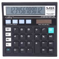 Saya Check and Correct Basic Desktop Calculator with 12-Digit Large Display | Dual Power (Solar & Battery) | Ergonomic Design for Office & School Supplies | GST & Rate Function | 1 Year Warranty