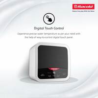 Racold Omnis DG 25L Vertical 5 Star Storage Water Heater (Geyser) Black Digital Display Touch Control Auto Diagnosis Suitable for High Rise Buildings Free Standard Installation & Pipes, Wall Mounting