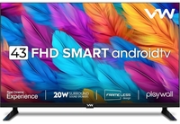  VW 109 cm (43 inches) Playwall Frameless Series Full HD Android Smart LED TV VW43F2 (Black) 