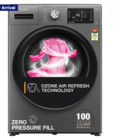 Whirlpool 9 kg Ozone Technology 5 Star Inverter 100+ Tough Stains, 1400 RPM Fully Automatic Front Load Washing Machine with In-built Heater Black, Grey  (XO9012BYM52E)