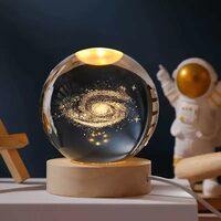 One94Store 3D Galaxy Crystal Ball Night Lamp (Galaxy)(Warm White)