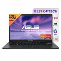 ASUS Vivobook Go 14, AMD Ryzen 3 7320U Laptop (AMD Radeon iGPU/8GB RAM/512GB SSD/FHD/14/60Hz/42WHrs/Windows 11/M365 Basic (1Year)*/Office Home 2024/Mixed Black/1.38 kg) E1404FA-NK3325WS