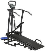 amazon basics 4-in-1 Smart Foldable Manual Treadmill with Jogger, Twister, Stepper and Push-Up Bar, 3 Level Incline, LCD Display with Heart Sensors, Max User Weight 100 Kg, Black