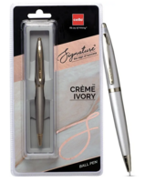 Cello Signature Creme Ivory -  Ball Pen  (Ink Color - Blue)