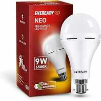 Eveready 9W Emergency Inverter LED Bulb, Cool Day Light (6500K), Rechargeable Bulb with 3 Hours Backup, Ideal for Powercuts, Energy Efficient, B22 Base, Pack of 1
