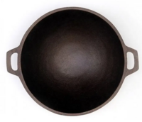 Rock Tawa Rock Tawa Cast Iron Kadhai 9 Inch (Pre-Seasoned) Kadhai 29.5 cm diameter 2 L capacity  (Cast Iron, Induction Bottom)