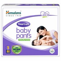 Himalaya - Total Care Baby Pants Diapers (Small, 80 Count) (Upto 4-8 kg) (White)