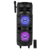 Zebronics 450 Moving Monster DJ Trolley speaker with 48W RMS, Bluetooth 5.0, Wireless mic, Karaoke, TWS function, LED lights, Dual 8" Full range, 10.5H backup & Built-in rechargeable Battery