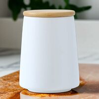 UMAI Ceramic Jar Kitchen Storage With Bamboo Lid - White | 700ML |
