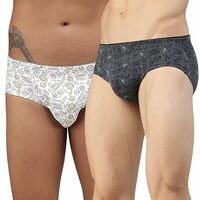 Zoiro Men's Printed Cotton Brief Combo Pack