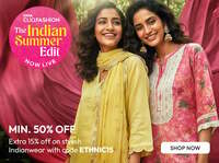 The Indian Summer Edit Sale : Min. 50% off + Extra 15% off on stylish Indianwear